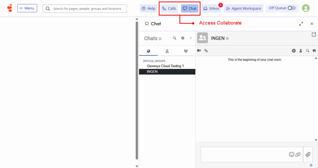 New navigation access Collaborate