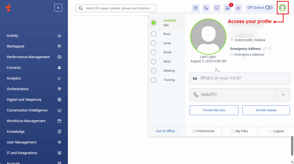 New navigation access profile