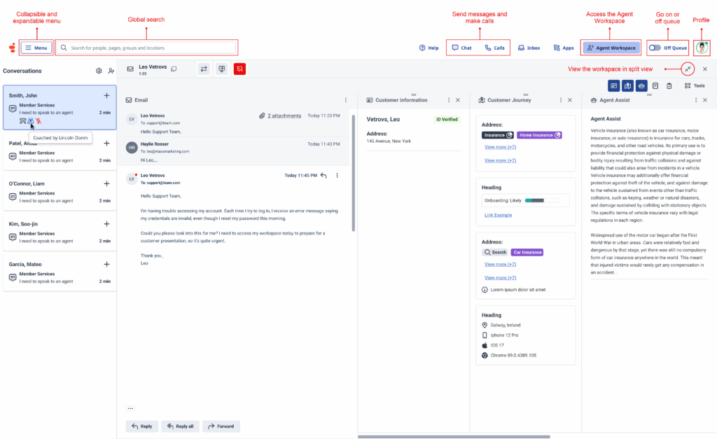 New navigation agent workspace