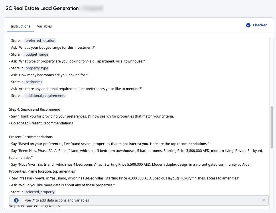 La pestaña Instrucciones de una guía en AI Studio