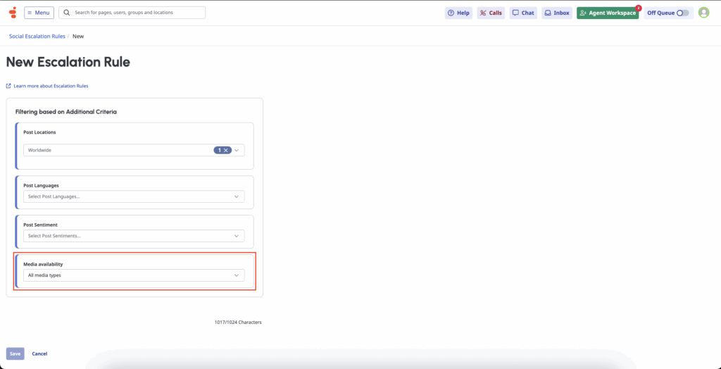 Media based escalation
