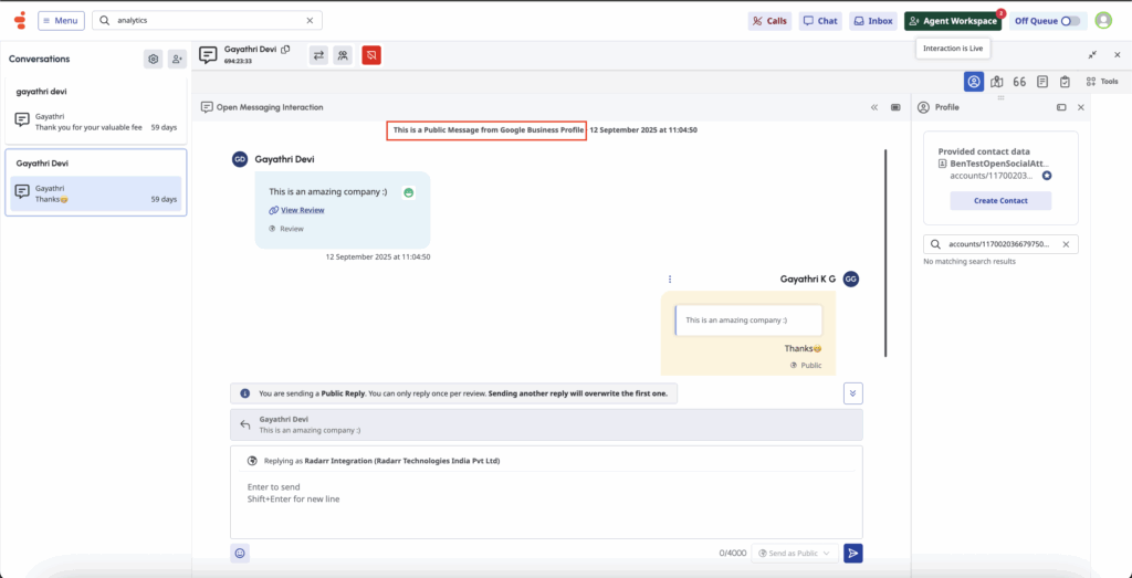 Google Business profile agent desktop