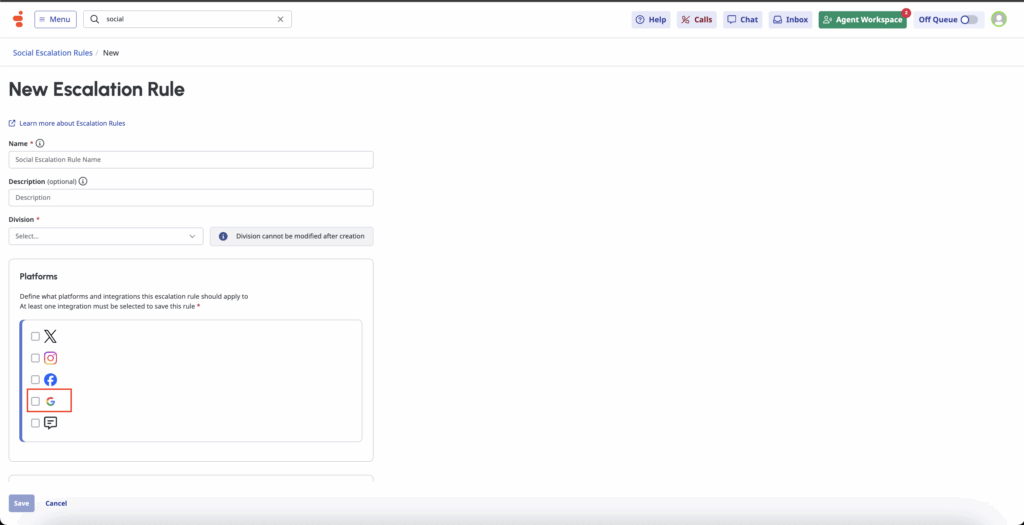 Google Business profile escalation rule